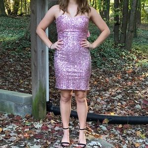 Pink sequin formal dress